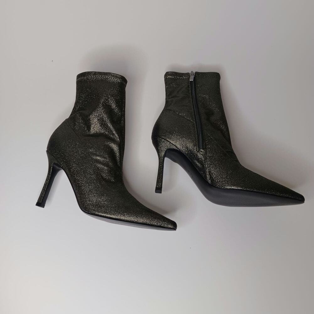 Marc Fisher Kellen Heeled Bootie, Pewter Glitter, Size  8M